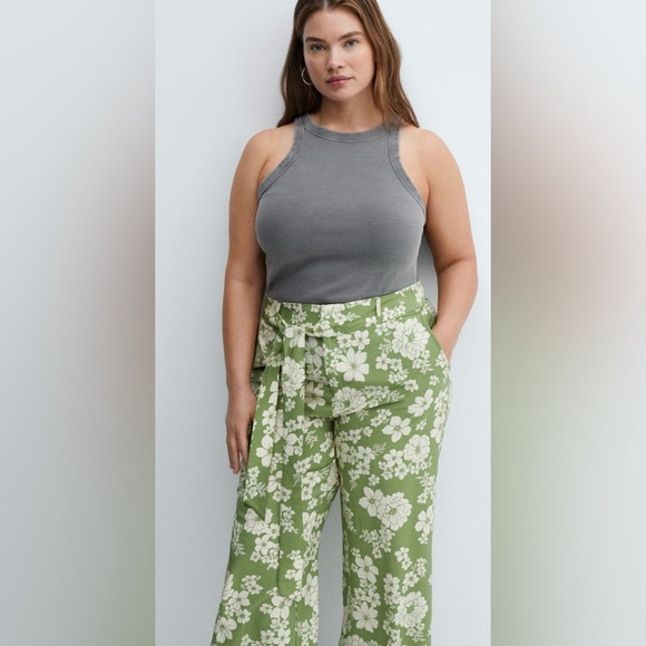 Mango Plus Size Printed Pants With Bow Detail - Picture 2 of 3